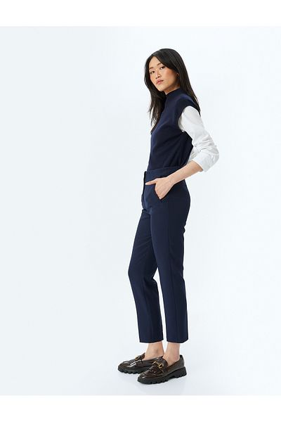 Koton Slim Fit Pocket Cigarette High Waist Fabric Pants