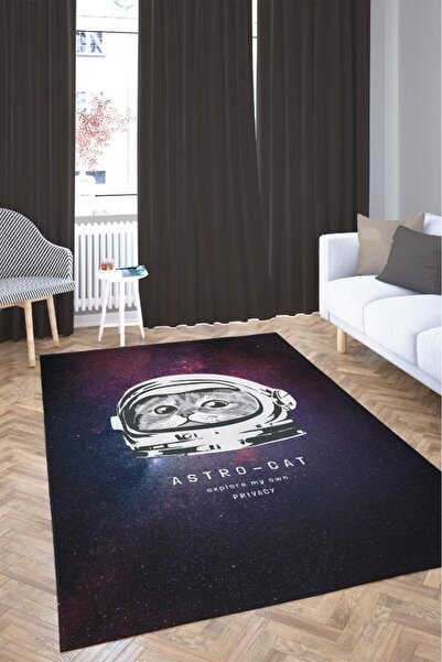 Homshtag Astro Kedi Koyu Renkli Salon Halısı Siyah Gölgeli Genç Odası Halısı ...