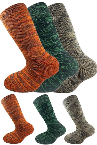 SİHİRLİ AYAKLAR Colorful 3 Pairs Thermal Unisex Men's and Women's Socks - Thick and Warm Heat Sink 38-42