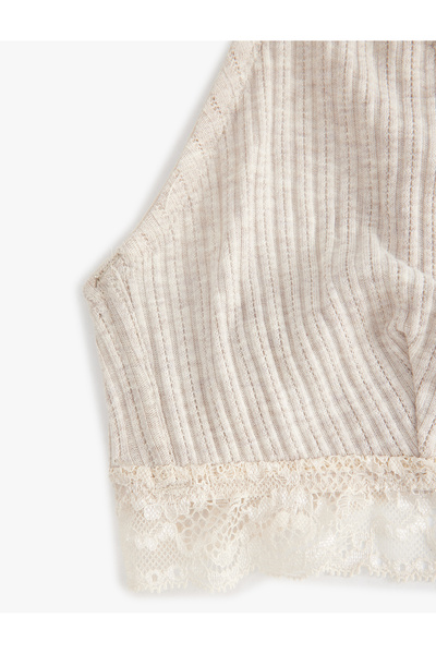 Koton Bralet Bra with Lace Detail Without Padded Underwire