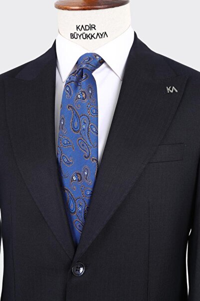 Kadir Büyükkaya Kırlangıç Yaka İki Düğmeli Erkek Takım Elbise-KAX1378S