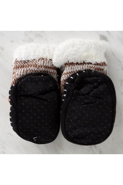 Şirin çorap Serfino Brown Knitted Baby Booties / Home Shoes