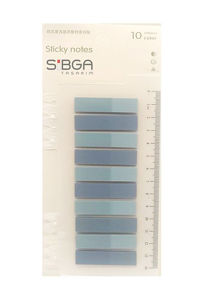 sibga tasarım Transparent Colored Post-It Note Paper - 200 Sheets Bookmark Sticker
