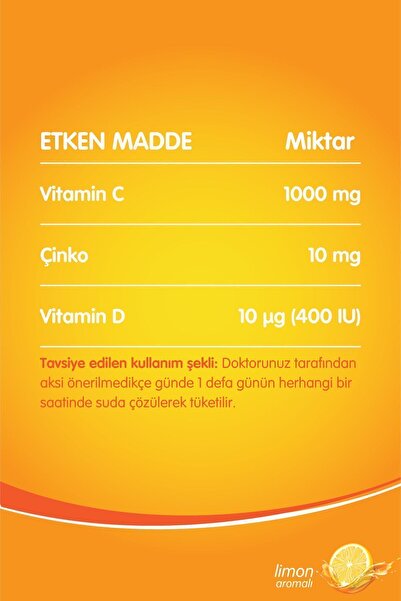 MDC Üçlü Güç Avantajlı Paket (C VİTAMİNİ, D VİTAMİNİ VE ÇİNKO) 20 Efervesan Tablet