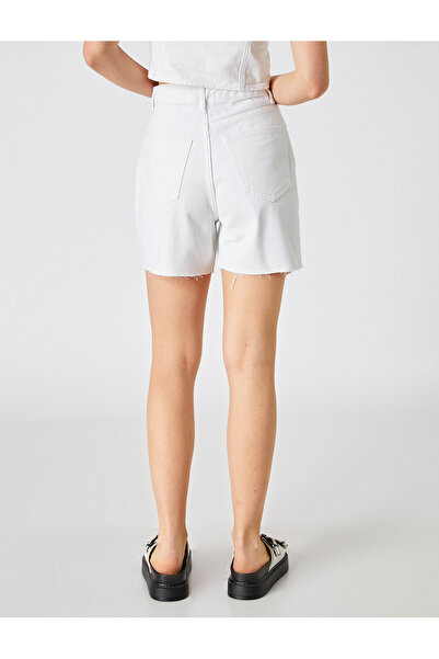 Koton Pantaloni scurți din denim rupti cu buzunare cu talie înaltă