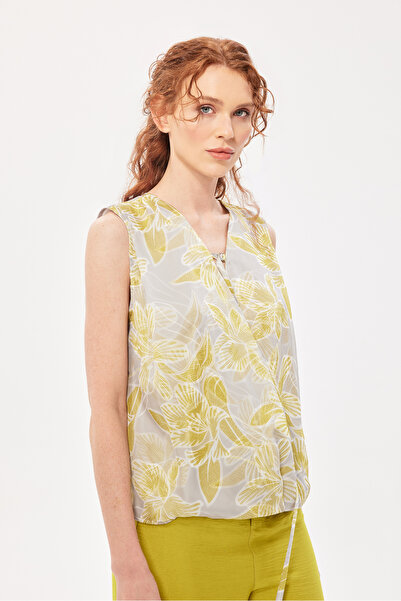 Berr-ın Çift Kat Desenli Şifon Bluz Asit