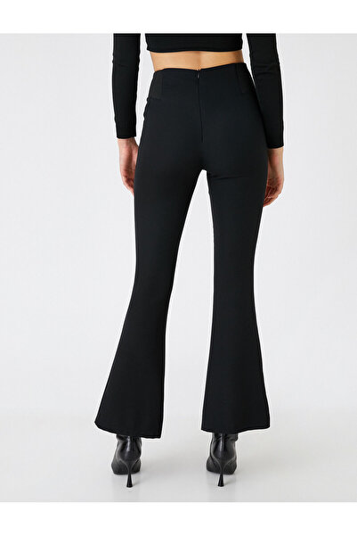 Koton Crop Ispanyol Paça Pantolon Yırtmaç Detaylı