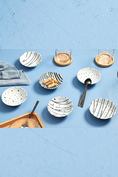 Porland Sidereal 6-Piece 11.5cm Mixed Snack Bowl and Sauce Bowl Set