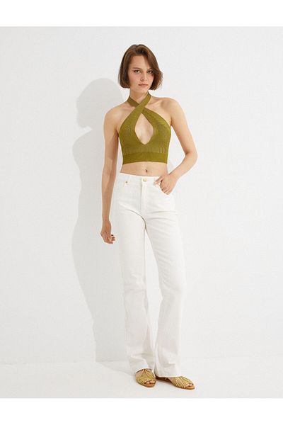 Koton Fensterdetaillierter Strickwaren-Crop-Athlete