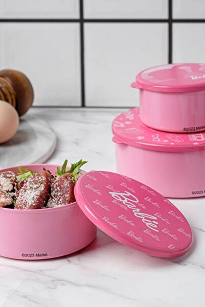 Miniso Barbie Lisanslı 3'lü Gıda Saklama Kabı