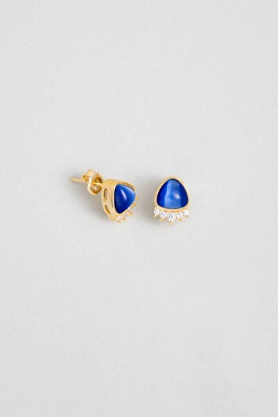 So CHIC... Renkli Pati 18 Ayar Sarı Altın Kaplama Gümüş Küpe