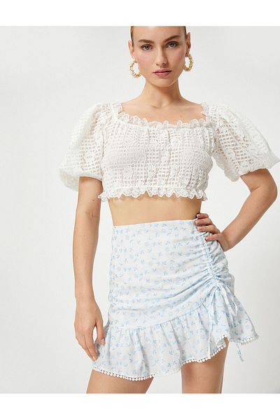 Koton Μίνι φούστα μαζεύτηκε Ruffle