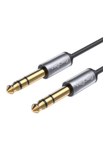 Veggieg 6.35mm Stereo Jack Hi-fi Amfi Enstrüman Ses Kablosu 1.8 Metre