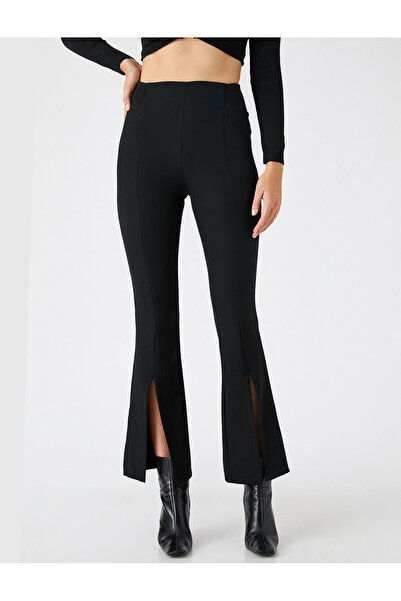 Koton Crop Ispanyol Paça Pantolon Yırtmaç Detaylı
