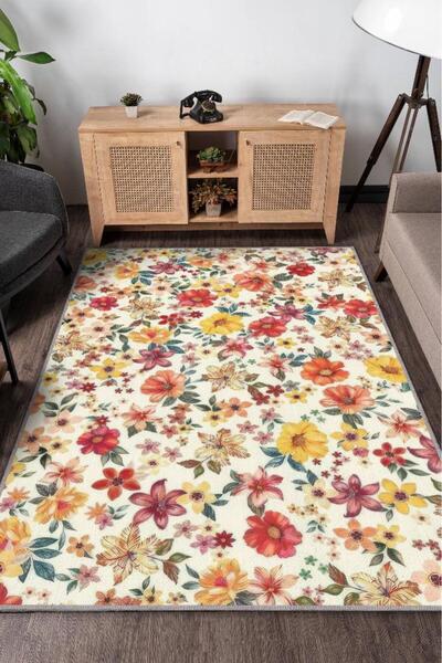 Homshtag 3D Çiçekler Koyu Renk Halı Çiçekli Salon Halısı Modern Oturma Odası ...