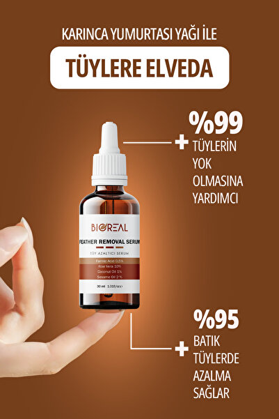 BİOREAL Tüy Dökücü ve Tüy Azaltıcı Serum 30 ml %100 Saf Limon Yağı ve Aloe Vera Yağı 2 Li Set