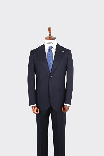Kadir Büyükkaya Kırlangıç Yaka İki Düğmeli Erkek Takım Elbise-KAX1378S
