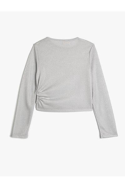 Koton Tricou cu mânecă lungă din țesătură strălucitoare - Adunare detaliată