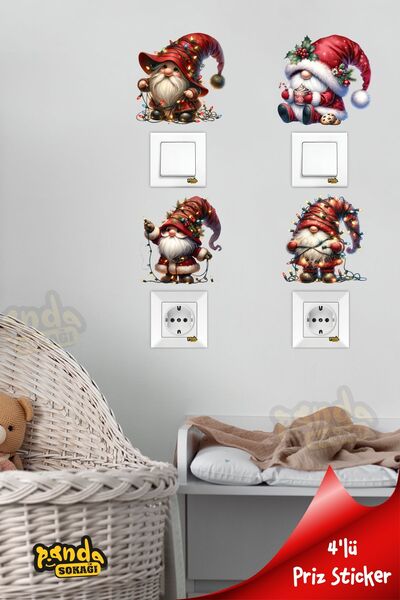 PANDA SOKAĞI Set de autocolante de Crăciun cu 4 prize - Gnomi și Anul Nou de ...