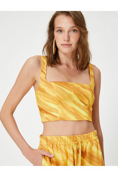 Koton X Şahika Ercümen - Batik Patterned Crop Tank Top