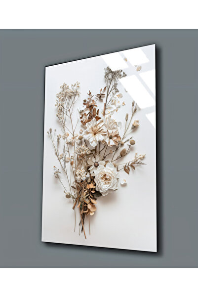 Harikabirev HARİKABİREV | STICLA ÎNBRĂCĂTURĂ (TEMPERAT) CULORI MOALE TABLOU CU FLORI 04 | TMTEKLİ