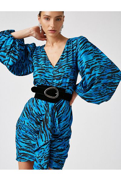 Koton Viscose Padding Mini Dress