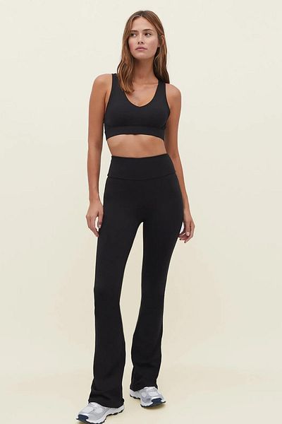 TENA Women's Black High Waist Recovery Spanish Leg Modal Fabric Leggings