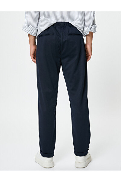 Koton Fabric Trousers with Lace Waist Slim Fit and Pocket Detail