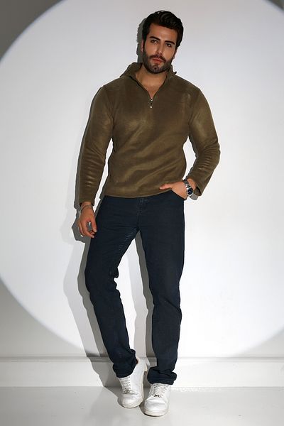 DİVİSTA Unisex Khaki Fleece - Μακρύ μανίκι, φερμουάρ στο πέτο