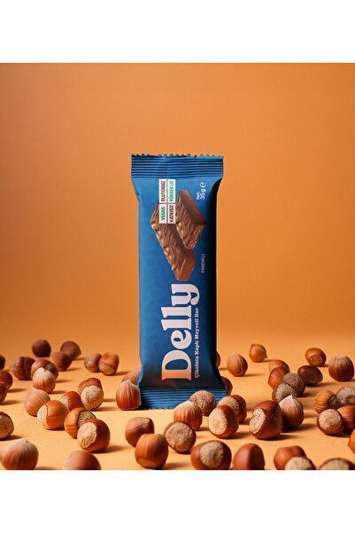 Delly 12 Adet Çikolata Kaplı - Fındıklı Meyveli Bar 35g