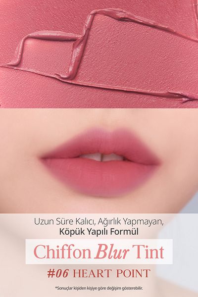 CLIO Clio Chiffon Blur Tint - Natural Look, Smooth and Velvety Texture (06 Heart Points)