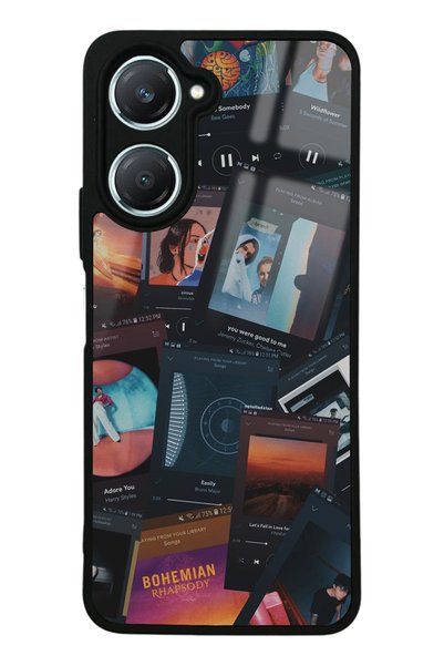 Spoyi غلاف هاتف لامع بتصميم ريترو موسيقى لهاتف Vivo Y18