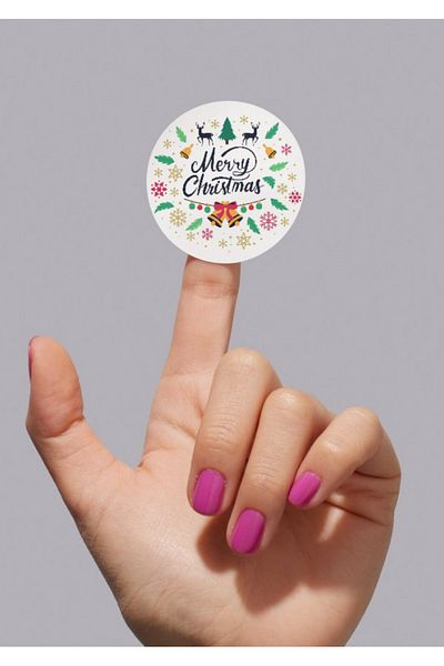 anka design Coated Sticker (4x4cm) 36 Pieces - Merry Christmas