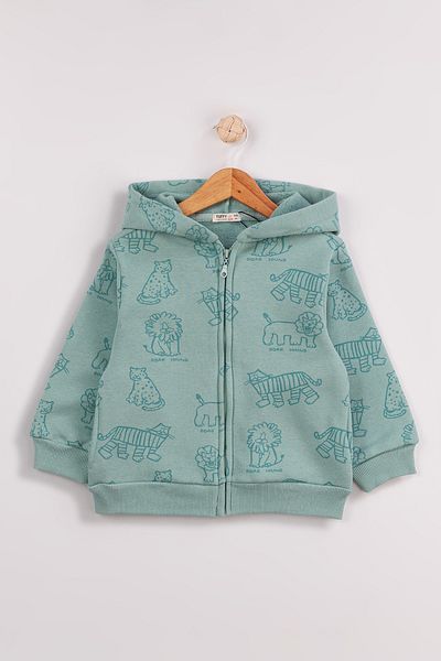 Harika KIDS Boy's 2-Pack Thick Cute Animal Printed Zip-Up Cardigan