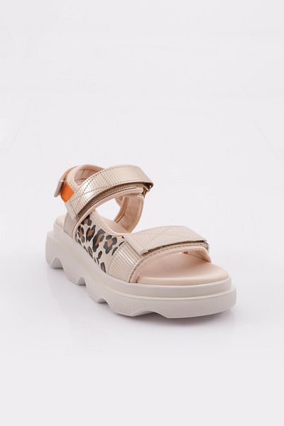 DGN Sandale de damă cu model leopard cu talpă groasă leopard bej 46383138