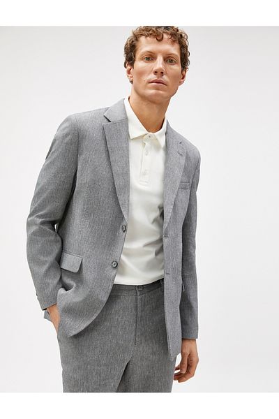 Koton Sommerjacke, Blazer, Tasche, detailliert, geknöpft