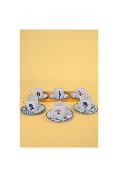 Porland Flower Garden Kahve Fincan Takımı 6 Kişilik 12 Parça 90cc