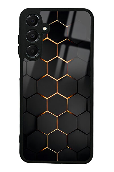 Spoyi Samsung A16 Yellow Carbon Tasarımlı Glossy Telefon Kılıfı