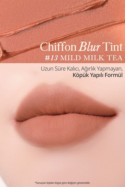 CLIO Clio Chiffon Blur Tint - Natural Look, Smooth and Velvety Texture (13 Mild Milk Tea)