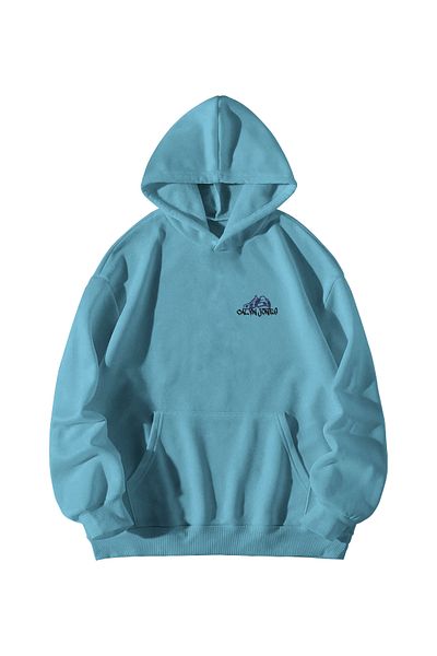 Scrovtie Hanorac unisex Baby Blue Calvin Jones Killing We imprimat oversize cu glugă cu buzunar cangur