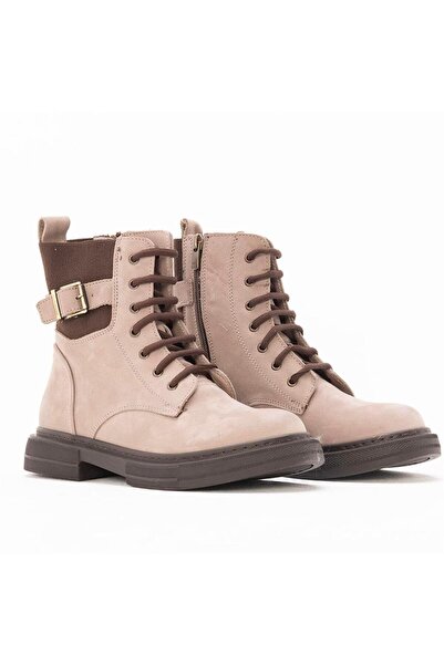 Gusse Γυναικείες δερμάτινες μπότες Camıla Khaki Nubuck 315121
