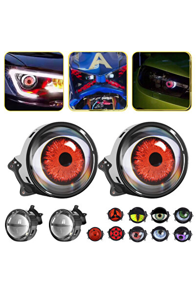 DEKOHOP Oto Led Far Mercek Göz Animasyonlu 3 İnç Yeni Nesil Wifi Kontrol Far ...