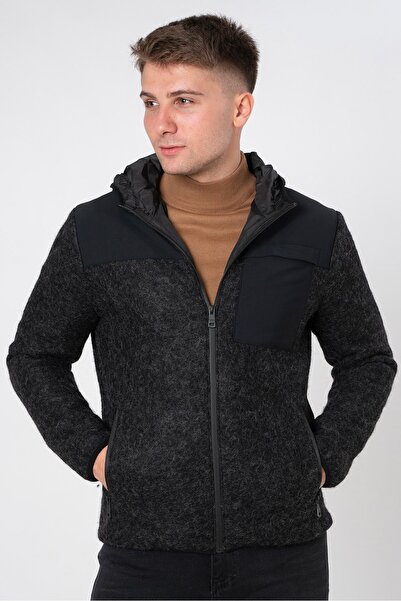 White Stone Eisenstadt Slim Fit Hooded Coat Black