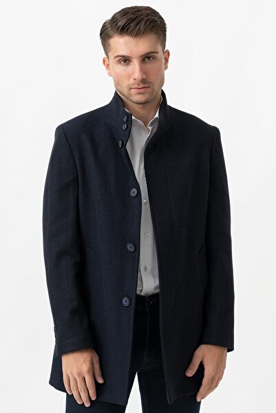 White Stone Treviso 4021 Slim Fit Pamuklu Hakim Yaka Palto Laci