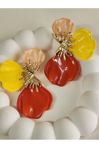 Ebijuteri 3 Color Leaf Earrings
