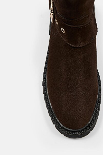 NILUFARR Johan Brown Suede Genuine Leather Women's Boots