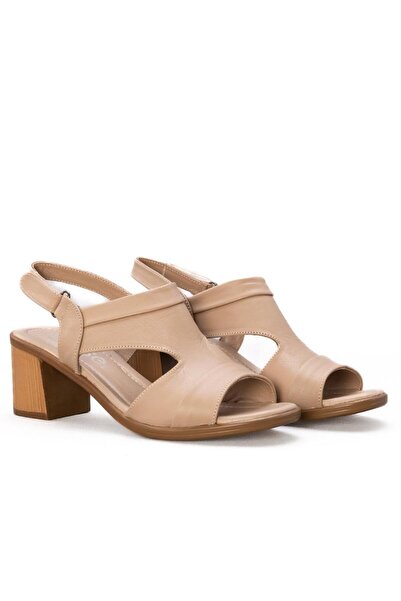 Gusse Delight 2211 Model Women's Genuine Leather Heeled Sandals