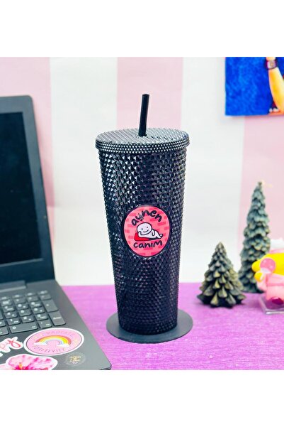 Gift Moda 750Ml Star Sky Crystal Patterned Glass with Straw