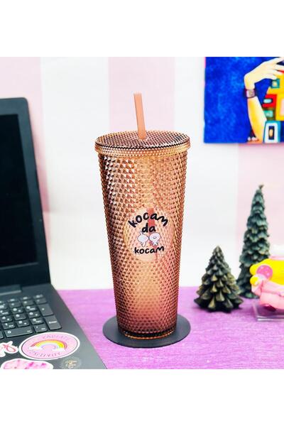 Gift Moda 750 مل زجاج ستار سكاي كريستال منقوش مع القش