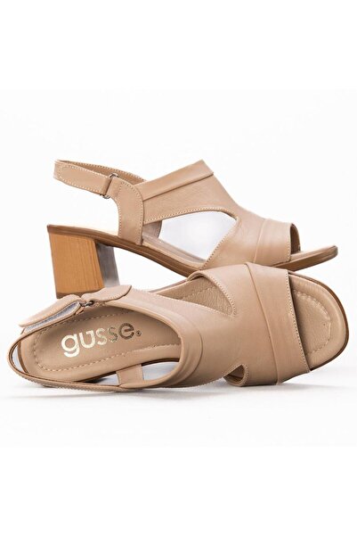 Gusse Γυναικεία πέδιλα με τακούνι από γνήσιο δέρμα Delight 2211 Model